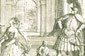 Caricatura de una representación de la ópera Flavio, de Händel. De izquierda a derecha: Senesino, Francesca Cuzzoni y Gaetano Berenstadt. Grabado de Inigo Barlow sobre dibujo de artista desconocido. National Portrait Gallery, Londres.