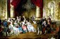 Carl Schweninger jr.: Das Koncert, c. 1903. Esta recreación muestra la variedad de actitudes que mantenía el público dieciochesco ante la música instrumental, a menudo vinculada a espacios domésticos y a formaciones reducidas.