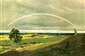 Caspar David Friedrich: Paisaje con un arco-iris, c. 1810 (desaparecido desde 1945). La mirada de la naturaleza por parte de Friedrich, bajo el prisma del Sturm und Drang, comparte elementos con la visión beethoveniana.