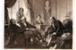 Albert Graefle: Beethoven y sus amigos, c. 1880 (grabado). Esta recreación histórica refleja la devoción con la que, según la opinión de la época, debían escucharse las obras de Beethoven.
