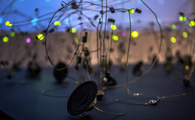 Detalle de los circuitos de Luci, sin nombre y sin memoria, 2008 de José Manuel Berenguer. Foto: Xisco Bonnín/ Archivo Fundación Juan March