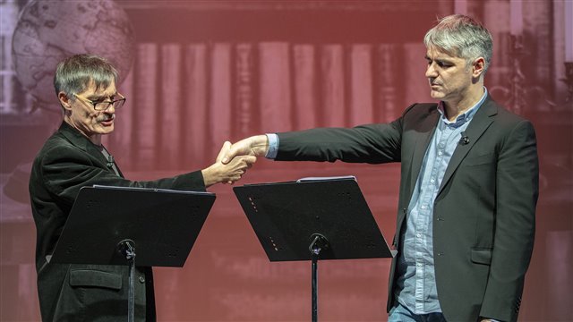 Lectura dramatizada de textos del Fausto de Goethe, bajo la dirección de Ernesto Arias, comentada por Helena Cortés Gabaudan