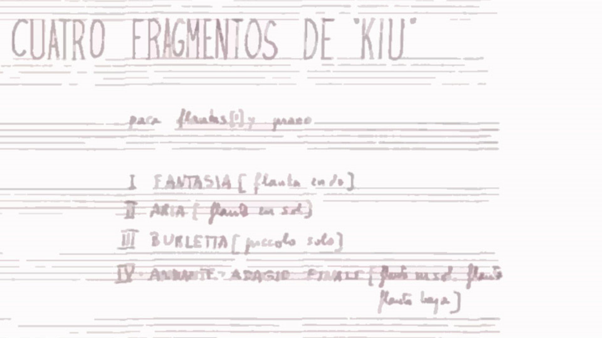 Special Concert 12. Premiere of Luis de Pablo's latest work: Four excerpts from "Kiu"
