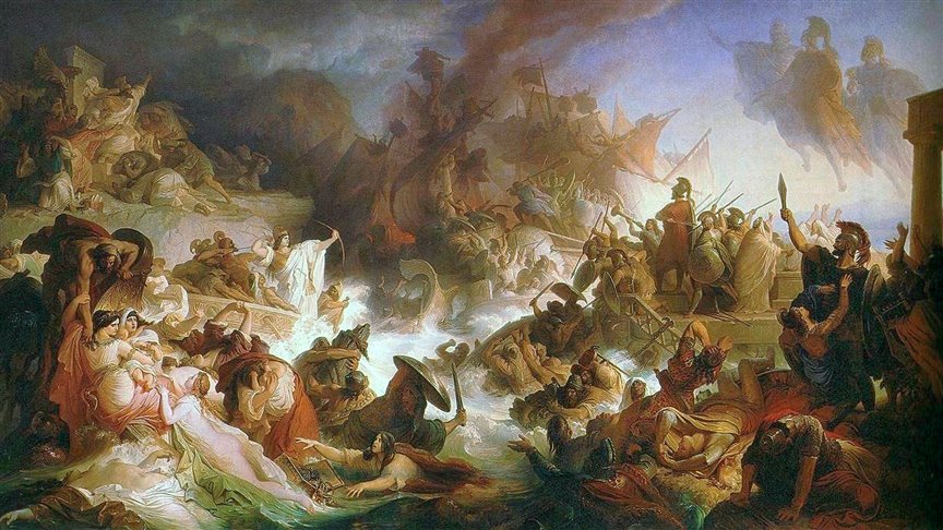 La batalla de Salamina (480 a. C.): remos y espolones contra el ... image