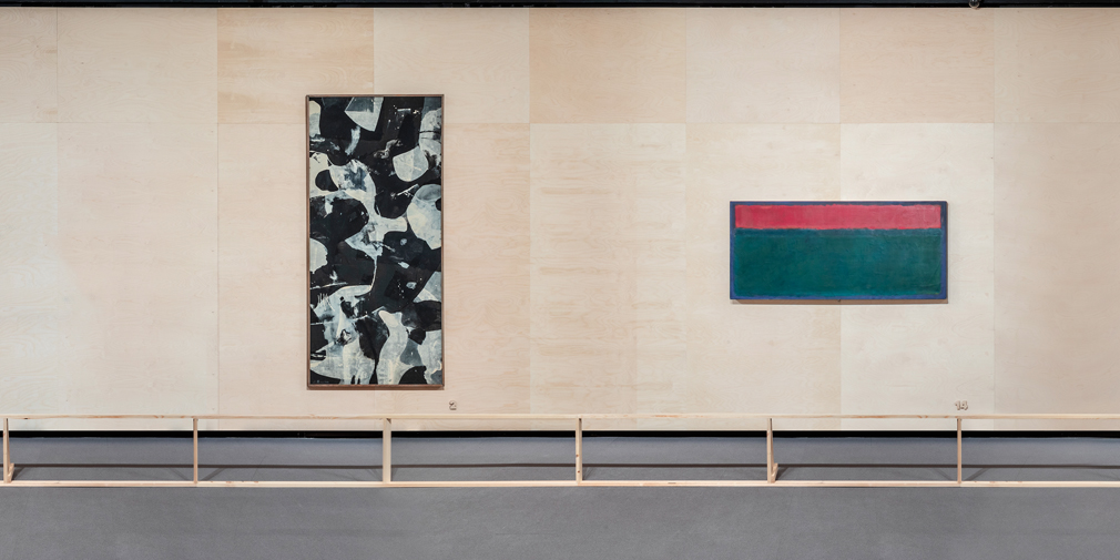 <kbd>James Brooks. <em>J-1952</em>, 1952. Whitney Museum of American Art, Nueva York</kbd> <kbd>Mark Rothko. Sin título, 1952. National Gallery of Art, Washington D. C.</kbd>