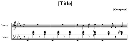 El mismo fragmento codificado en MIDI y transferido al software de edición musical FINALE 