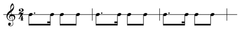 Imagen que muestra el esquema rítmico del tango