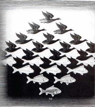 Cielo y agua, M.C. Escher