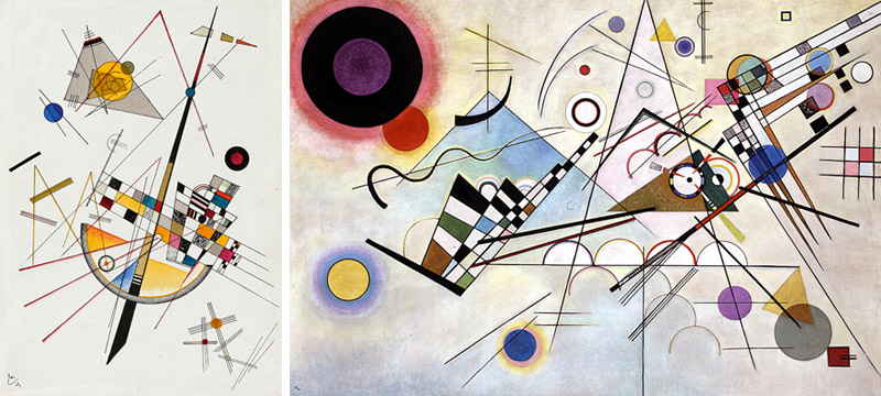 'Tensión suave nº 85' y 'Composiciñon VIII', por Kandinsky, 1923