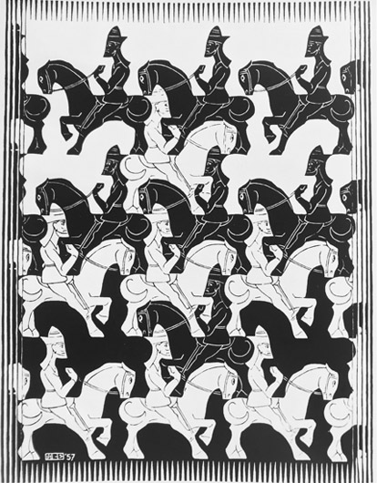 'Los caballeros' por Escher, 1957