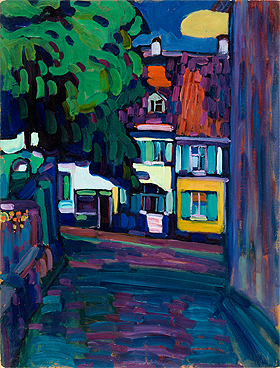 'Murnau, casas en el Obermarkt' por Kandinsky, 1908