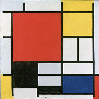 'Composición en rojo, azul y amarillo' por Mondrian, 1930