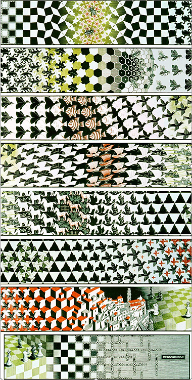 'Metamorfosis III' por Escher, 1940