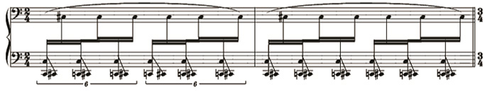 Fragmento de una partitura de Ornstein