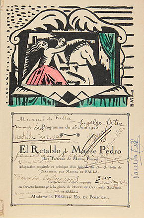 Programa de mano del estreno de El retablo de Maese Pedro